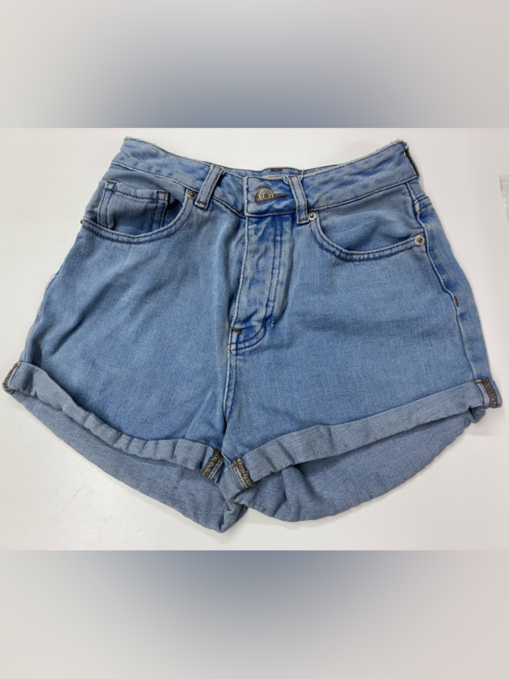 Brandy Melville Light Blue Rolled‎ Hem Denim Shorts